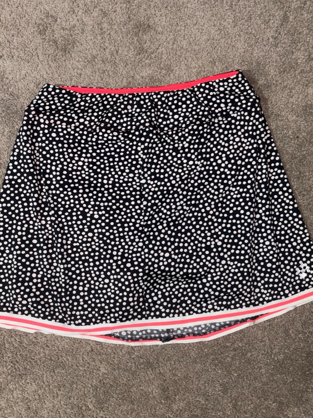 Jofit Black Polka Dot Skater Skirt with Pink Trim